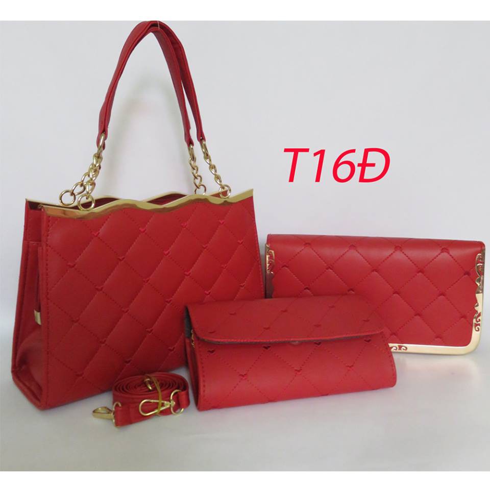 Set 3 túi và ví sóng tim T16 - 7 Màu | BigBuy360 - bigbuy360.vn