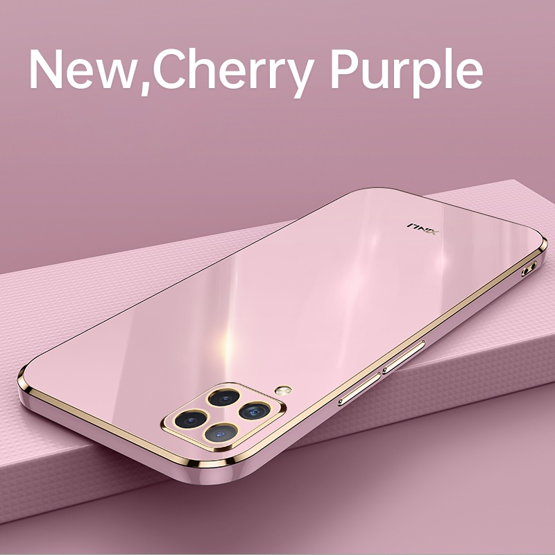 Ốp Điện Thoại Silicone Mềm Mạ Viền Dáng Vuông Sang Trọng Cho Samsung Galaxy A12 5G