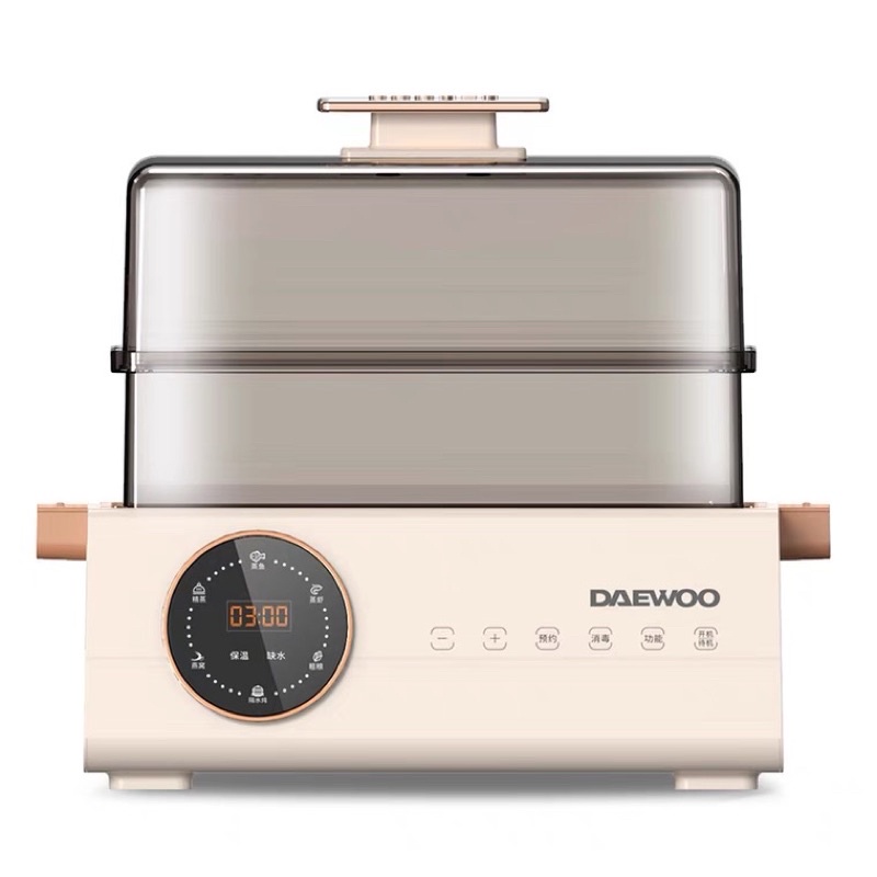 Nồi hấp điện 3 tầng Daewoo 15L - kèm 2 hũ trưng yến, hầm canh.