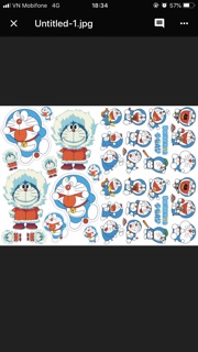 Set sticker doremon chống nước dán vali