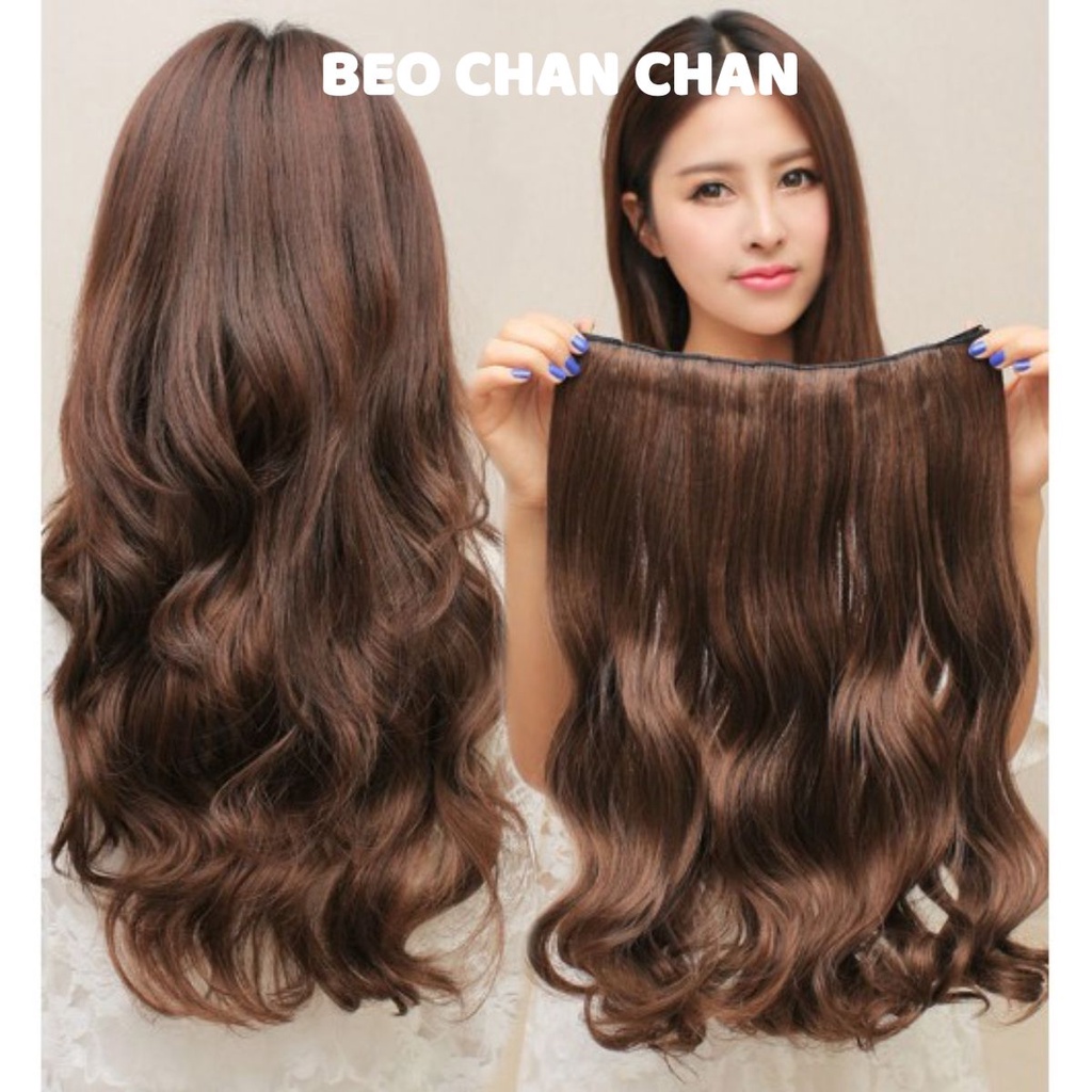 TÓC GIẢ NỮ ĐẸP KẸP PHÍM DÀY VỪA TÓC GIẢ ĐẸP NỬA ĐẦU CAO CẤP XOĂN LỌN HÀN QUỐC 48cm 5 phím
