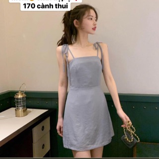 Váy dây xanh chất đẹp order taobao