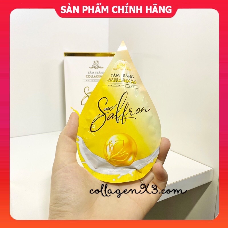 (Tách lẻ 1 gói) Tắm Trắng Collagen X3 chính hãng Mỹ Phẩm Đông Anh - Tắm trắng Mix Saffron Luxury X3