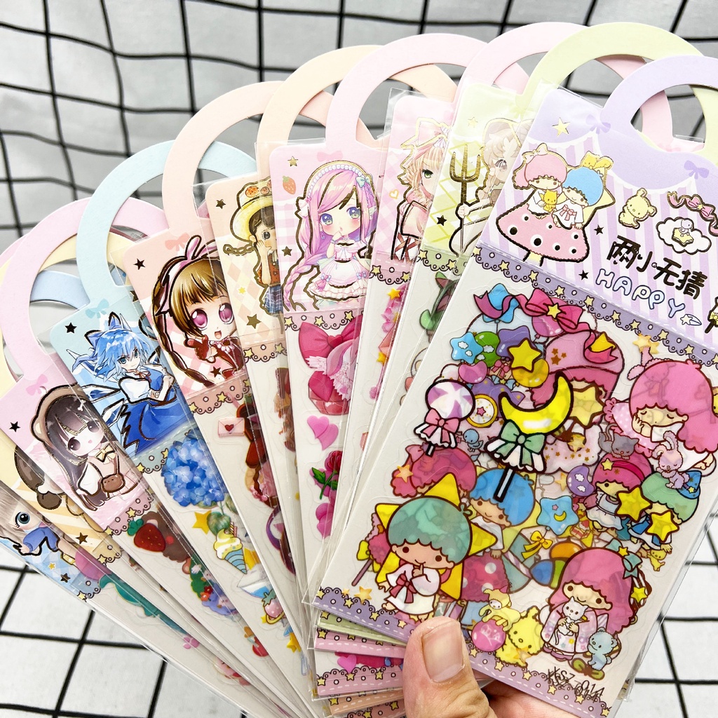 Set 3 tấm Sticker Mẫu Mới Dán Trang Trí Có Quai Siêu Dễ Thương