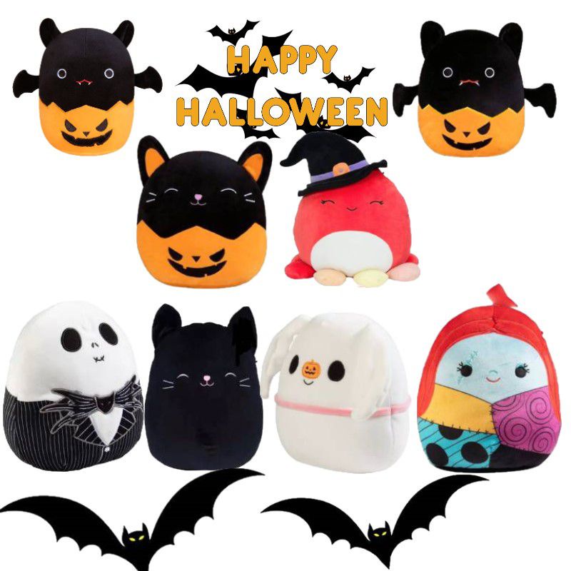 Halloween Pumpkin Bat Plush Toy Creative Bat Pumpkin Stuffed Doll Halloween Home Decoration Kids Birthday Toys Gifts