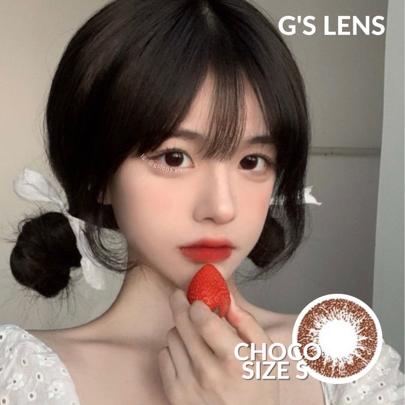 Lens Mắt Kính Áp Tròng Nâu Choco Giãn Nhẹ Size S 14.2mm Có 0 Đến 6 Độ Cận Có Bán Lệch Độ