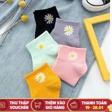 [TẶNG TÚI RÚT DỄ THƯƠNG] Set 10 Đôi Tất Hoa Cúc, Vớ Hoa Cúc Hot Trend