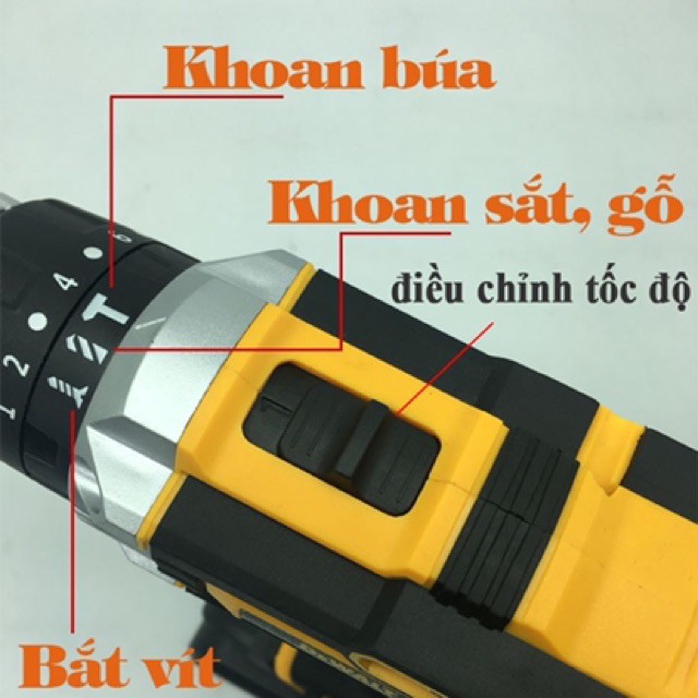 [ giá hủy diệt ] Máy khoan pin Dewalt 26V 3 Chức Năng kèm 24 Phụ Kiện