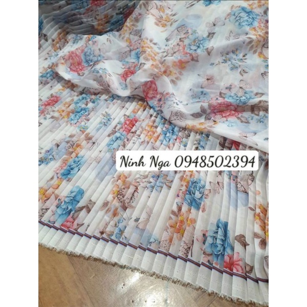 Vải tơ hoa dập ly