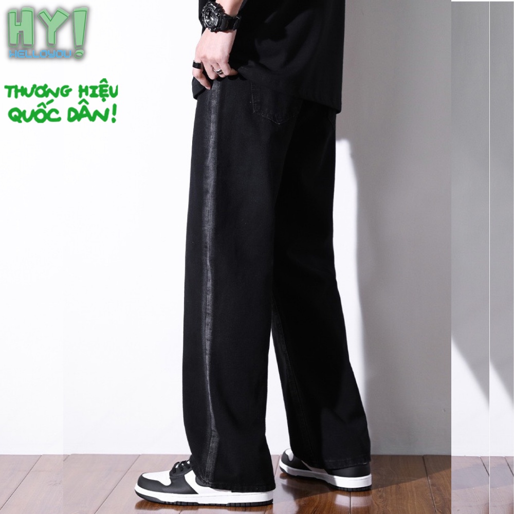 Quần jean nam loang nửa ống suông rộng dáng baggy Wash 2 màu đen - xám mã DX01 style Hàn Quốc 2022