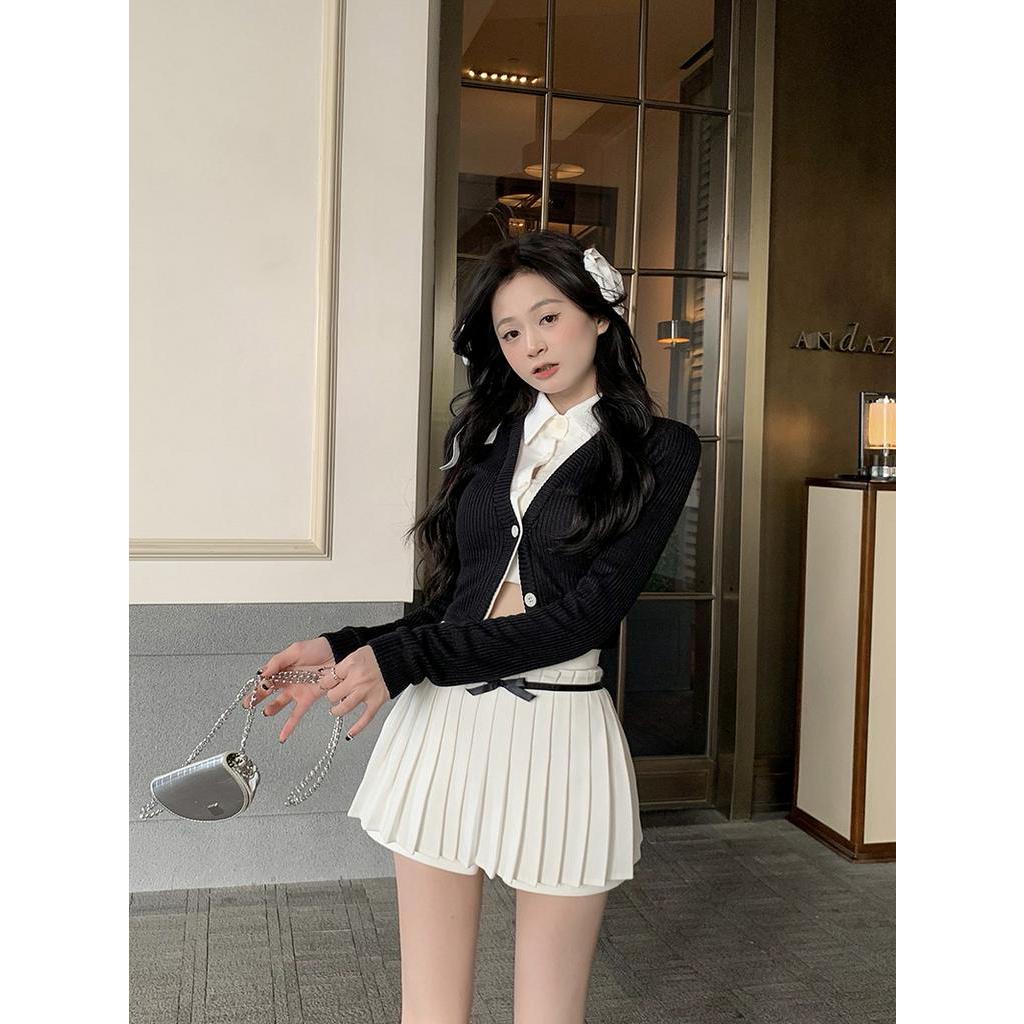 Chân Váy Chữ a Lưng Cao Dáng Ngắn Xếp Ly Chống Chói Thời Trang Cho Nữ 63039