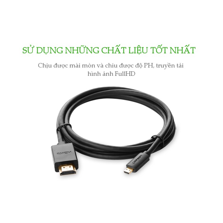 Cáp chuyển Micro HDMI Type D sang HDMI Type A UGREEN HD127