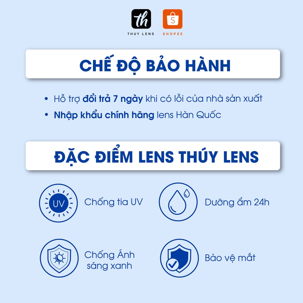 Lens Cận Xám Tây Hàn Quốc Thúy Lens VonVon Gray 0 - 8 Độ