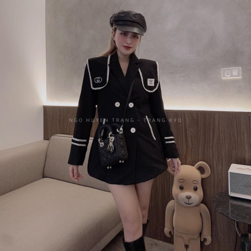 ÁO VEST ĐEN THIẾT KẾ VIỀN TRẮNG | BigBuy360 - bigbuy360.vn