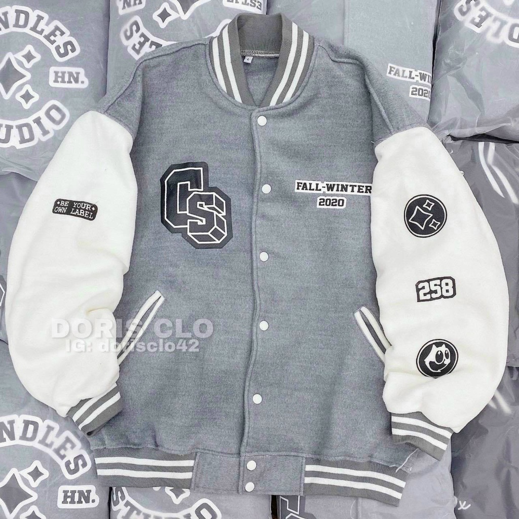 ÁO KHOÁC NỈ BOMBER NÚT BẤM CS CỰC HOT CHO GIỚI TRẺ