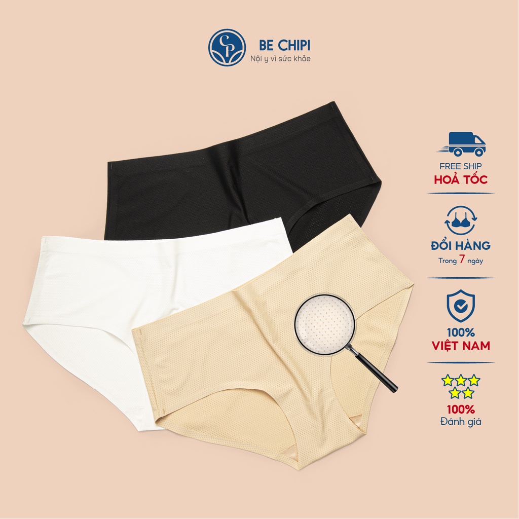 Combo 3 Quần Lót Không Đường May Màu Trơn Thông Khí By Bechipi QL9999