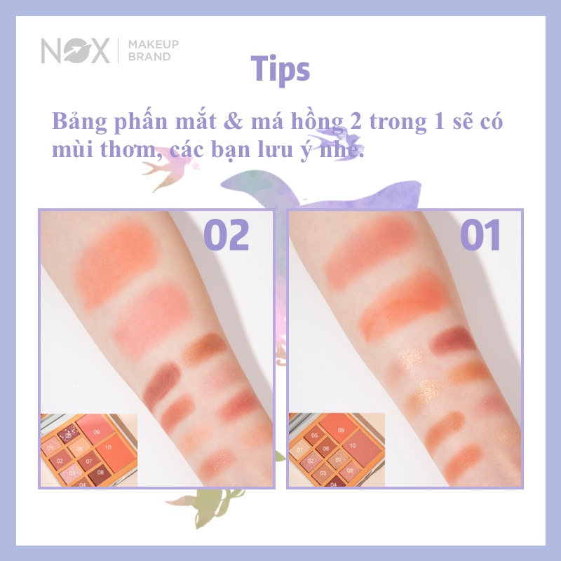 Bảng phấn mắt tích hợp phần má hồng NOX thiết kế 2 trong 1 lâu trôi 10 màu 13.8g | BigBuy360 - bigbuy360.vn