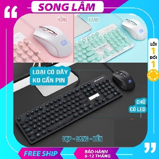 Combo bàn phím và chuột có dây n518, bàn phím có đèn led kèm chuột cao cấp