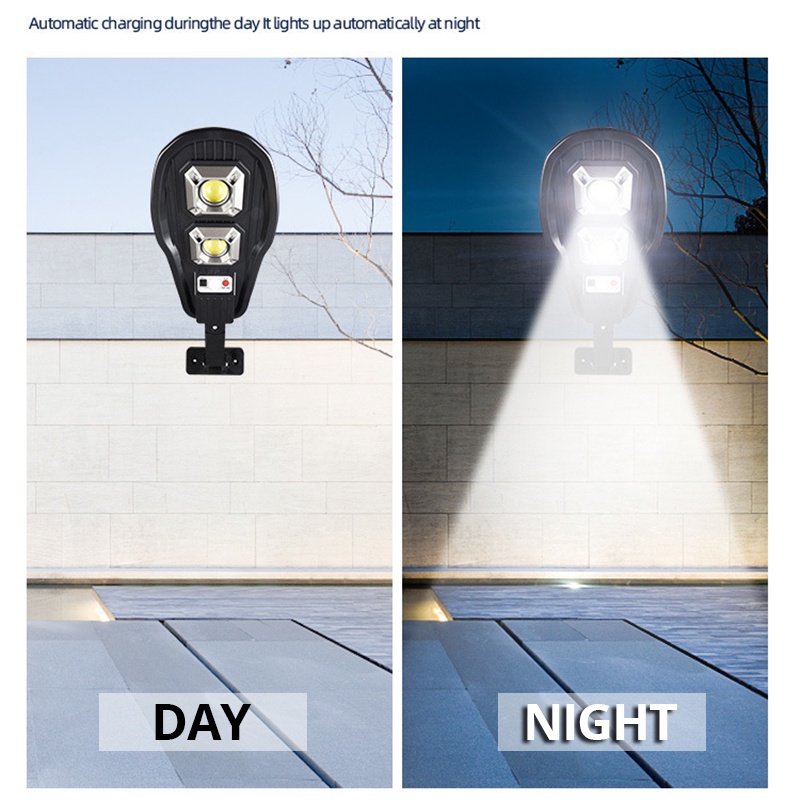 Đèn LED gắn tường ngoài trời cảm biến chuyển động 100W với 3 chế độ năng lượng mặt trời chống nước