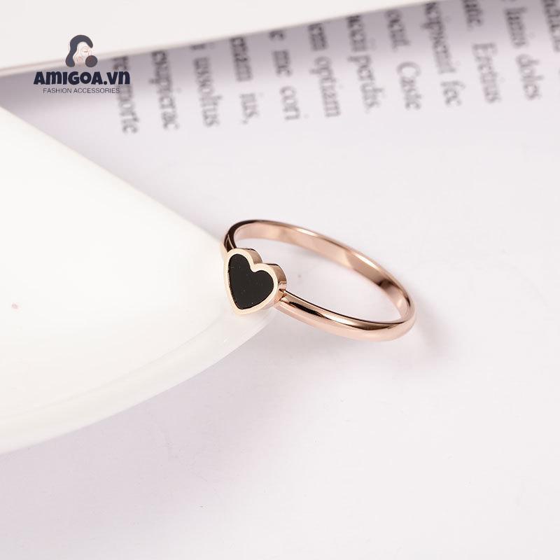 Nhẫn Vỏ Đen Trái Tim Dễ Thương