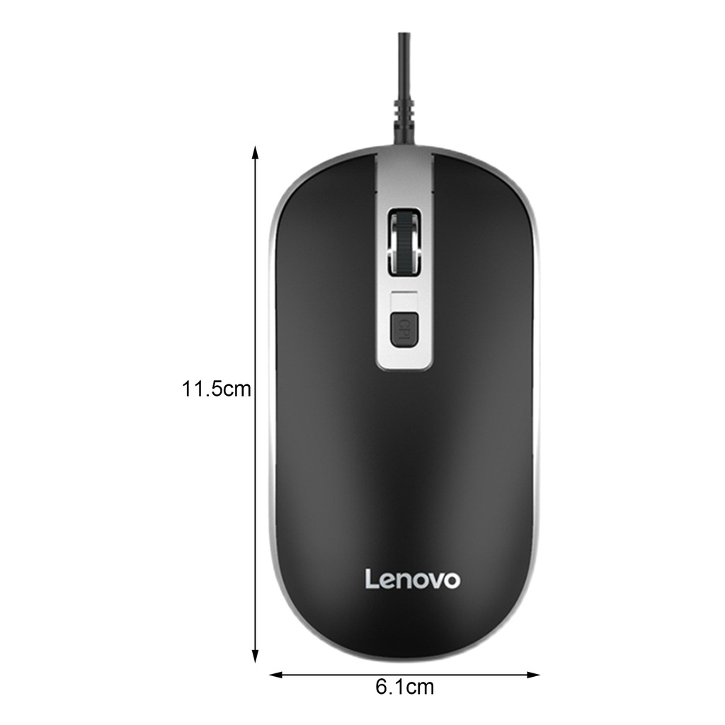 Chuột có dây LENOVO M104 USB từ ABS 1600DPI cắm và hoạt động cho máy tính ứng dụng rộng đối xứng hai tay