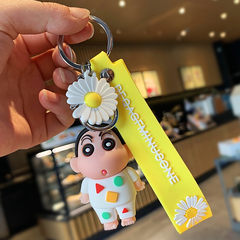 Móc Khóa Xe Hơi Hình Shin-Chan / Hoa Cúc Nhỏ Độc Đáo