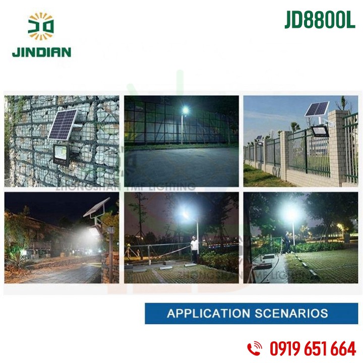 Đèn năng lượng mặt trời 100W Jindian JD8800L