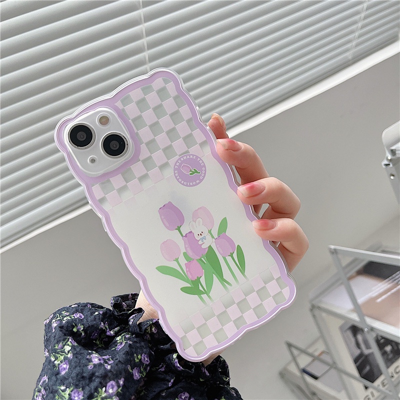 Ốp lưng iphone Ốp Điện Thoại Họa Tiết Hoa Tím Cho iphone13Promax 12 xs / xr / 6Plus-14 Dinuo case