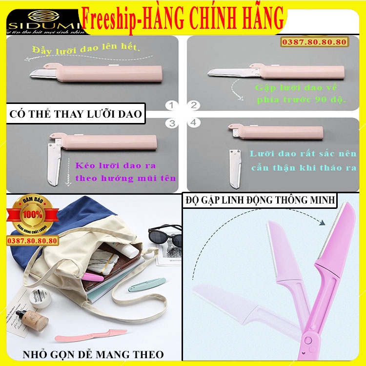 [ HÀNG XỊN ] Dao cạo lông mày sidumi/ Dao cạo lông vùng kín bikini, cạo lông nách, cạo lông mặt siêu bén, siêu sắc xịn