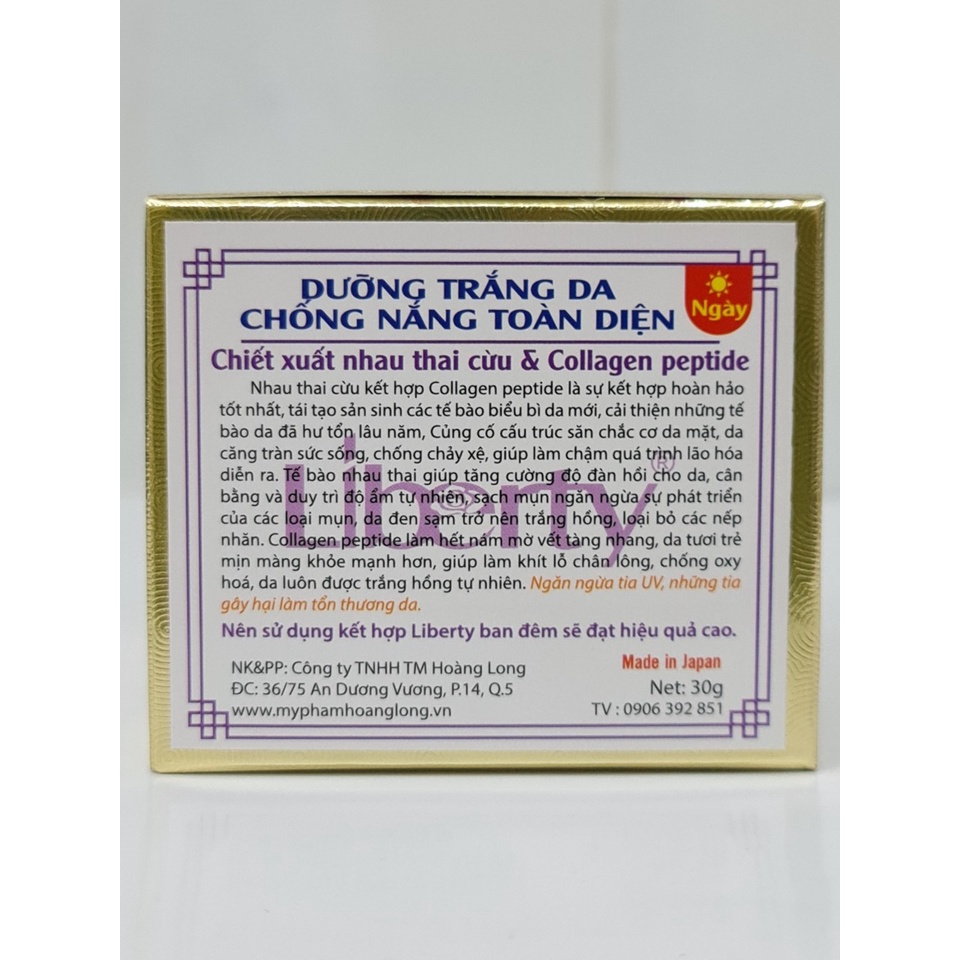 Kem Nhau Thai Cừu Dưỡng Trắng Da Liberty Ban Ngày Hoặc Ban Đêm 30g Nhật Bản