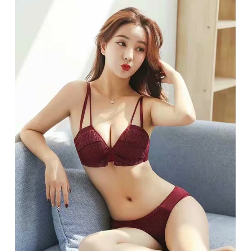 (Siêu sang chảnh) Bộ đồ lót ren đan quả ngang kiểu vintage cực đẹp