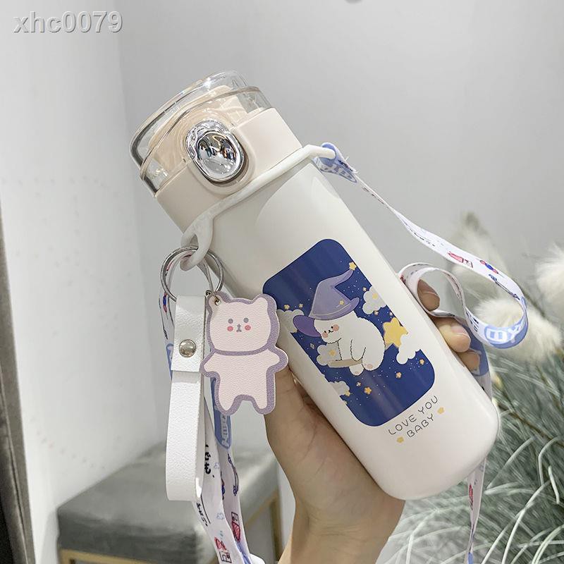 Thermos Bình Nước Giữ Nhiệt Thiết Kế Đơn Giản Phong Cách Harajuku Cho Bé Gái