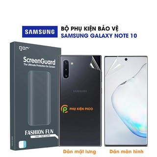 Dán màn hình Samsung Note 10 và Dán lưng Samsung Note 10 chính hãng Gor PPF dẻo trong suốt