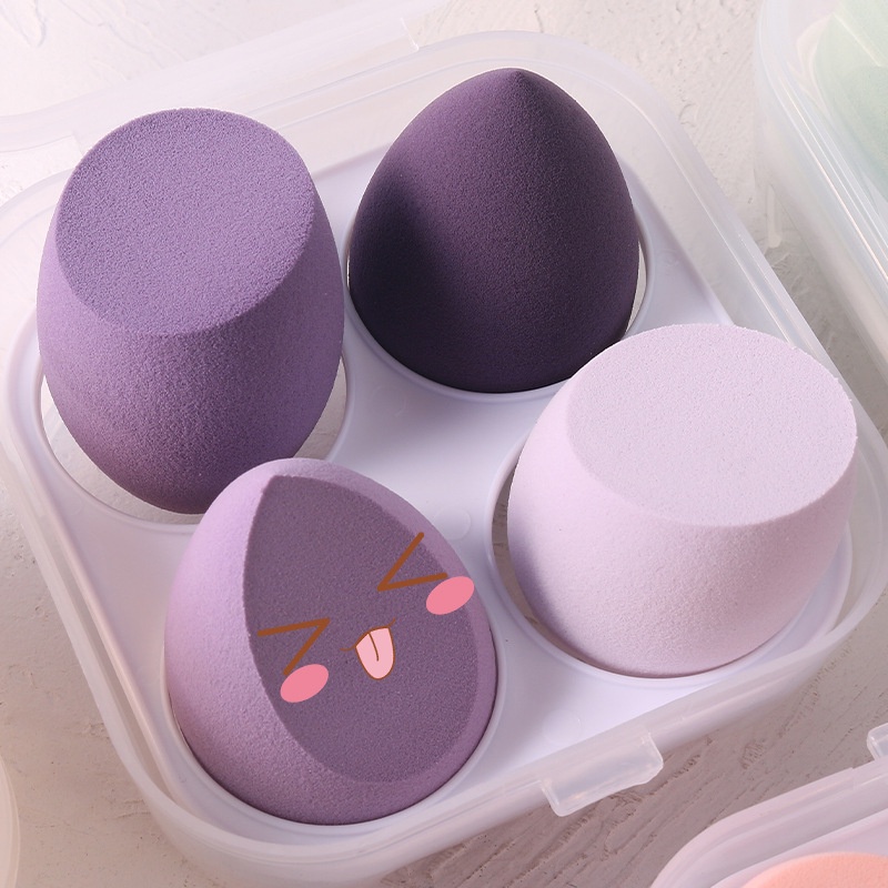 【Có Sẵn】 Hộp Đựng Mút Trang Điểm Ướt Và Khô Hình Quả Trứng Mềm Mại