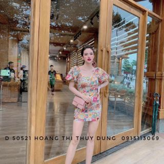 Váy hoa nhí trễ vai