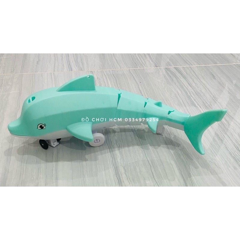 [CÓ ĐÈN NHẠC] Đồ chơi cá heo chạy pin hát baby shark dành cho bé thích xe mô hình