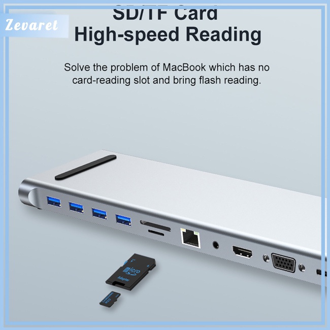 Thiết Bị Chia Cổng Type-c 11 Trong 1 Đa Năng Tiện Dụng