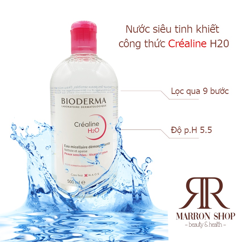 Nước tẩy trang Bioderma Micellar H20 bản mới nhất 500ml