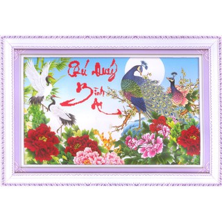 Tranh Thêu Chữ Thập 3D Phú Quý Bình An EVA8166 (KHÁCH TỰ THÊU) KT:72X48CM