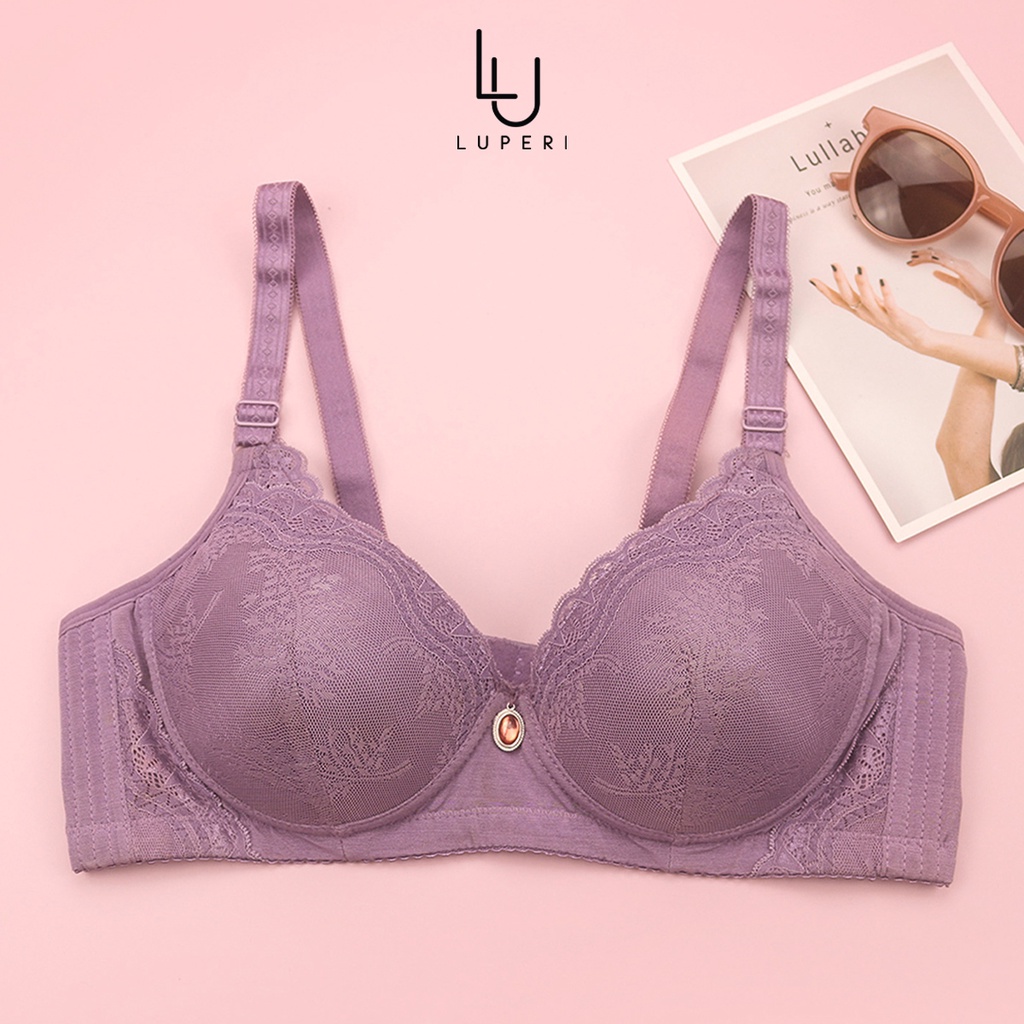 Áo Lót Nữ Không Gọng Nâng Ngực LUPERI LP820100001 Mút Mềm Dây Lưới Thoáng Khí Ren Dệt Chìm Tinh Tế