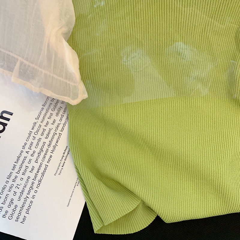 Áo Len Mỏng Ôm Dáng Tay Phồng Cổ Điển Thời Trang Mùa Hè Mới Dành Cho Nữ