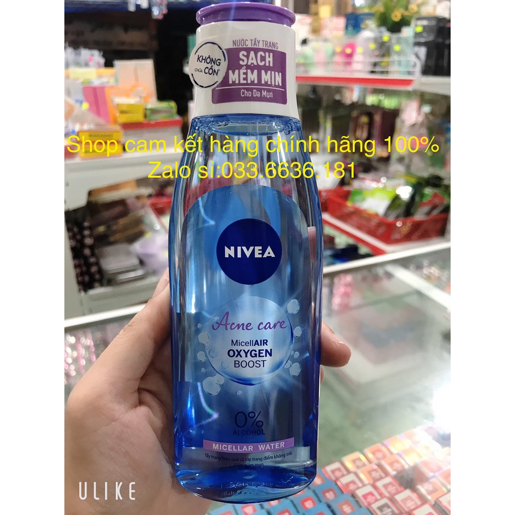 [chính hãng 100%] nước tẩy trang NIVEA chai màu tím dành cho da mụn 200ml