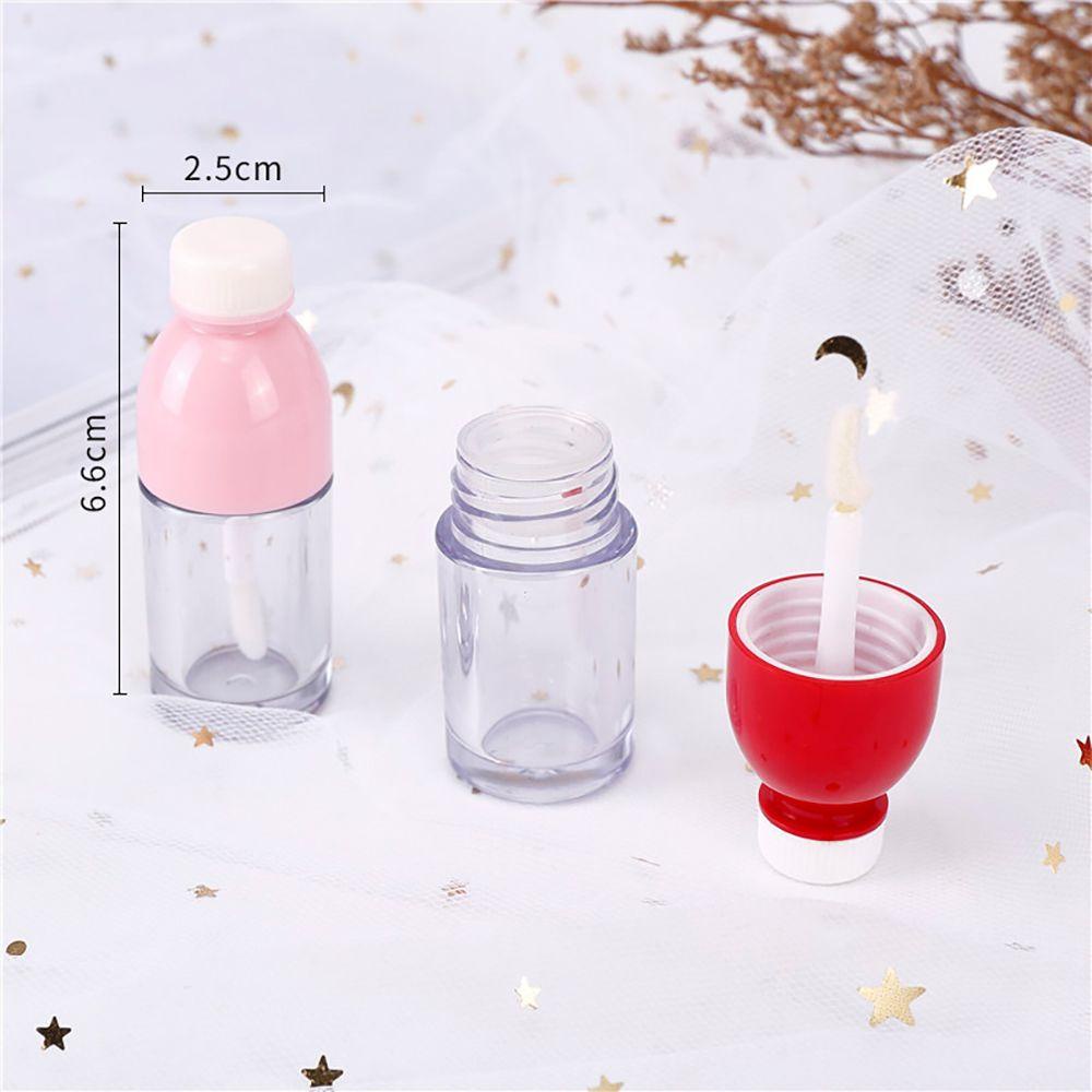 Lọ Rỗng Mini Bằng Nhựa Màu Đỏ Hồng Dễ Thương Dùng Đựng Son Dưỡng