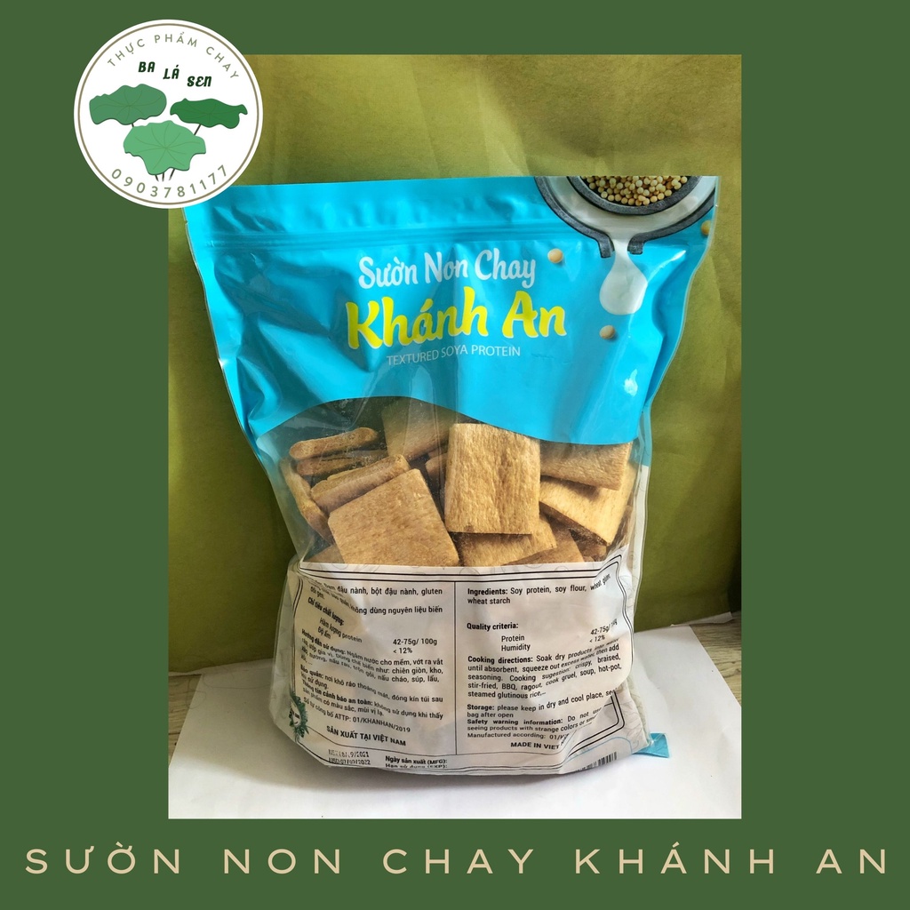 Sườn non chay Khánh An cao cấp, chưa chế biến, đóng gói 1kg