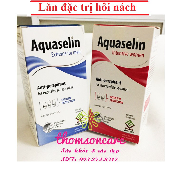 Lăn nách Aquaselin - lăn khử mùi nhập khẩu chính hãng - lọ 50ml