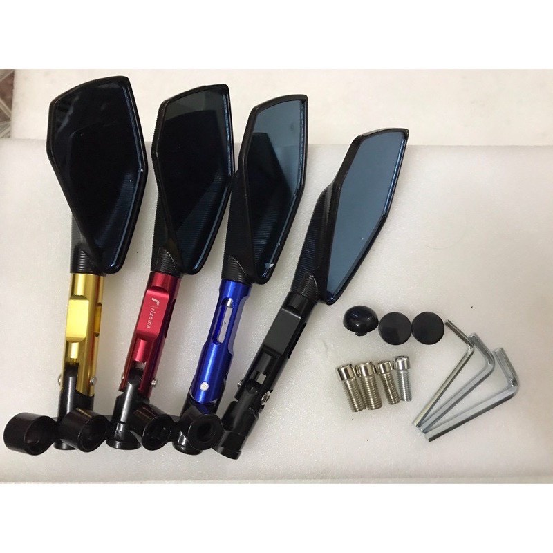 Gương chiếu hậu Rizoma 5 cạnh Gương X1R -nhôm chính hãng xoay gập 360 độ>>>