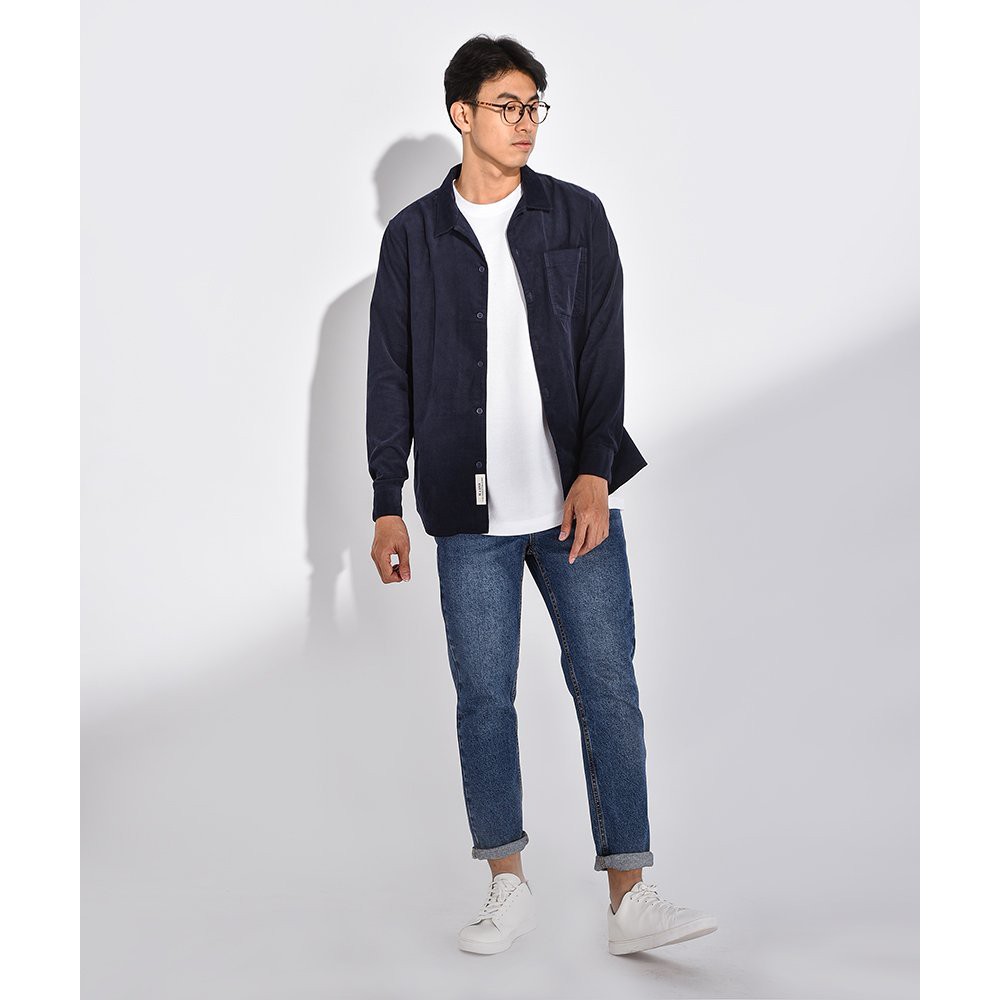 ROUTINE áo sơ mi nam đẹp 2019 Tay Dài Regular 1 Túi Ngực SM11020010