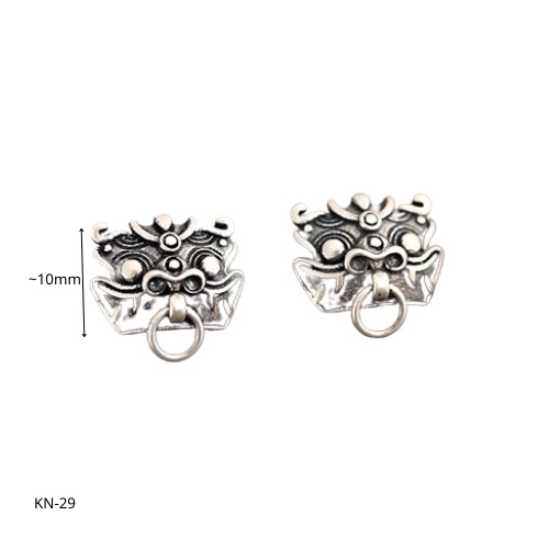 Khuyên tai nam nữ bạc thái mặt tỳ hưu độc đáo, cá tính, cool ngầu, unisex (1 chiếc) | GEMY SILVER KN29