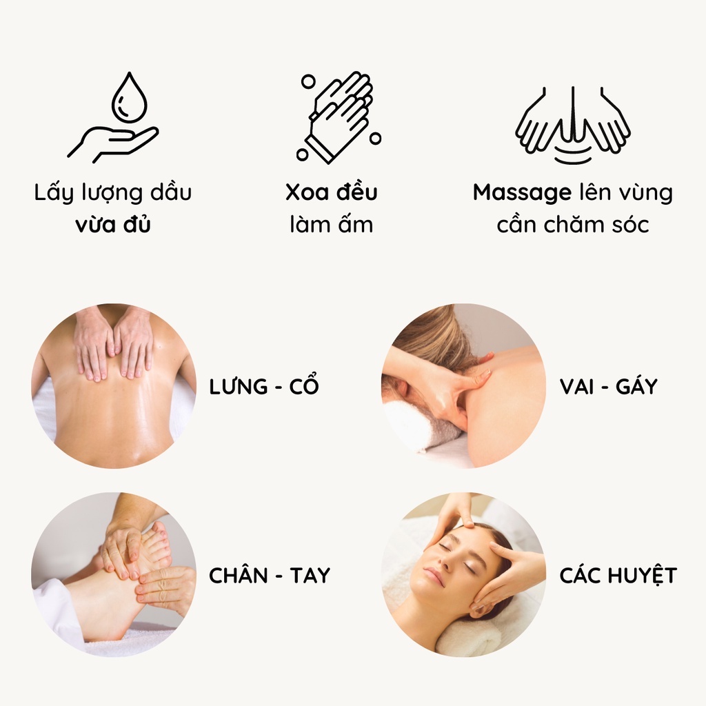 Dầu massage body VITABOX Pain Relief aromatherapy massage oil mát xa giảm đau cơ khớp từ dầu nền và tinh dầu thiên nhiên