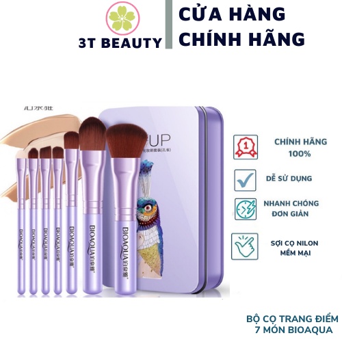 Bộ cọ trang điểm Bioaqua 7 chi tiết 3T BEAUTY